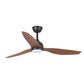 The Fanco Eco Style ceiling fan in black with koa blades and LED light.