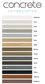 Concrete Collaborative’s concrete colour chart comprises earthy tones ranging from light to dark.