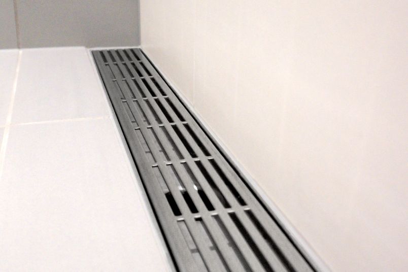 Allproof's Vision is a high-grade stainless steel channel drain for bathrooms and showers.