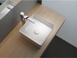 A LAUFEN Cityplus extended basin mixer with ZERO handle in white.