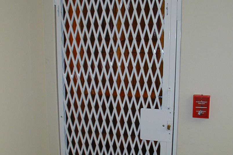 ATDC's double diamond trellis security door is very tightly woven to prevent access.