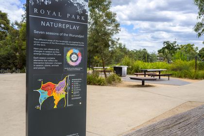 Nature-based play at Melbourne’s Royal Park Playground