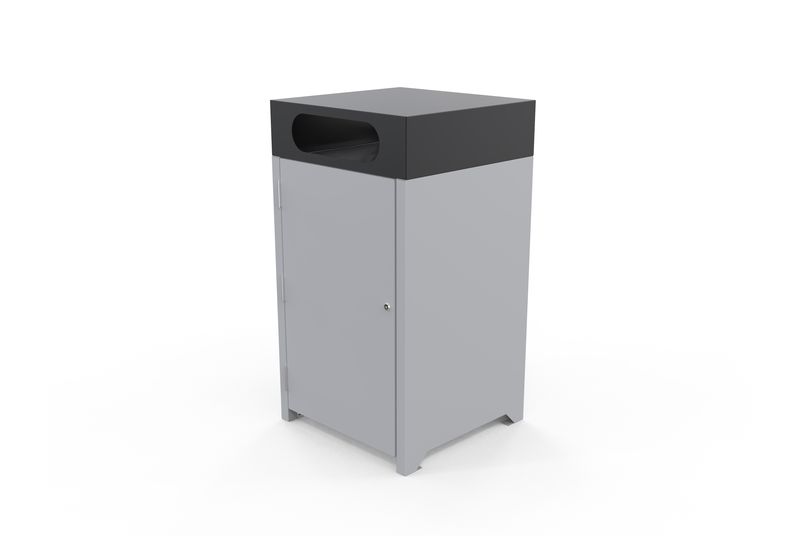 Athens bin enclosure – powder coated base and cube cover.