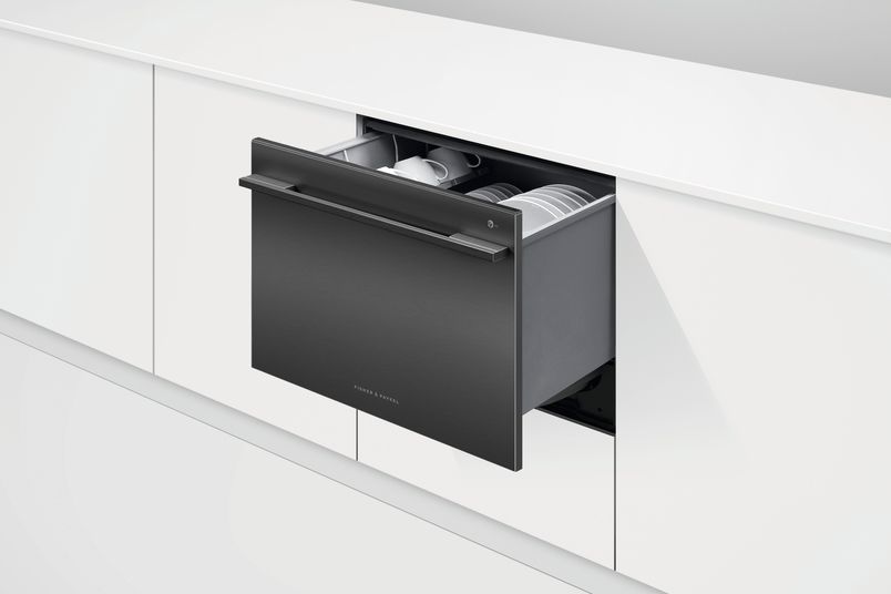 The DD60SDFTB9 integrated single-drawer dishwasher from Fisher and Paykel.