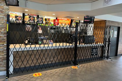 ATDC's portable steel barrier at Hungry Jacks