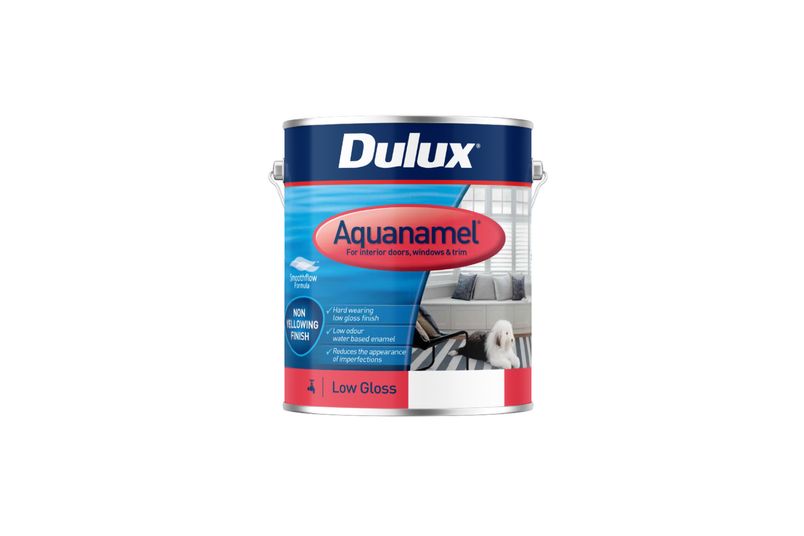 Dulux Aquanamel Low Gloss is a water-based interior enamel that dries to a chip-resistant finish.