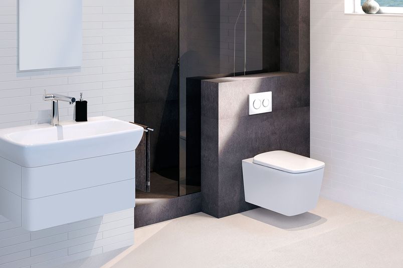 Kappa concealed cisterns can be installed in low-height settings to take advantage of wasted space.