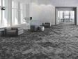 Optic Reset modular carpets in two Field of View colours: Light and Dark.