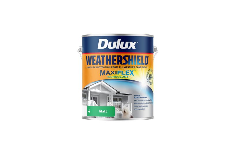 Dulux Weathershield Matt protects walls from all weather conditions.
