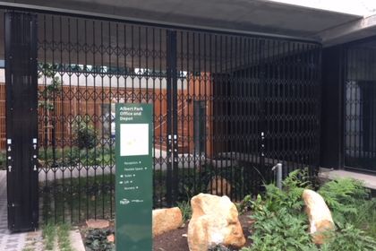 ATDC's security door at Parks Victoria premises